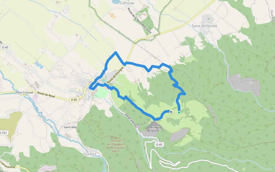 La boucle du Bois Grand walking route map in Sorèze