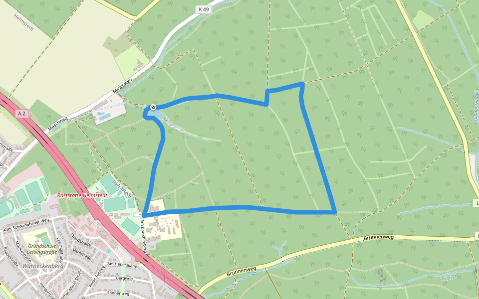 Lappwald Rundwanderweg 6 walking route map in Helmstedt