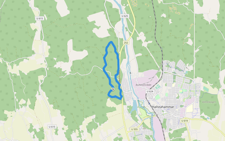 Vandringsled Kvarnskogen walking route map in Hallstahammar