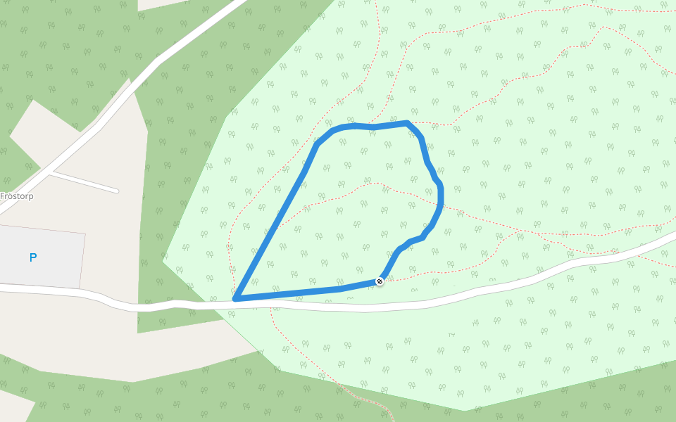 Rankås 0.5 km walking route map in Fröstorp