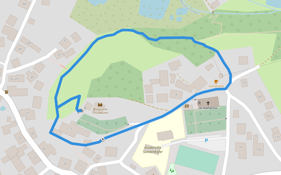 Thuisbrunner Burgweg walking route map in Gräfenberg