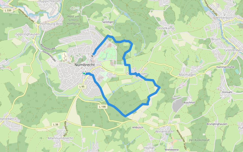 Nümbrecht Rundweg A3 walking route map in Nümbrecht