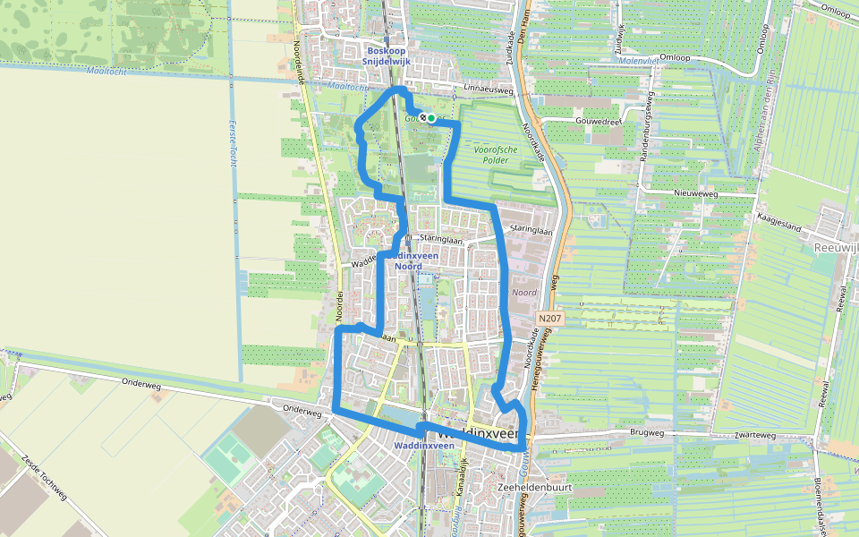 Gouwebos route walking route map in Boskoop
