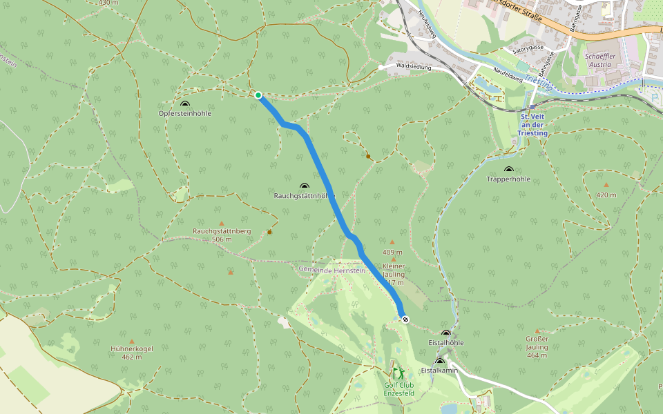 Aichkreuz - Golfplatz Enzesfeld walking route map in Sankt Veit an der Triesting