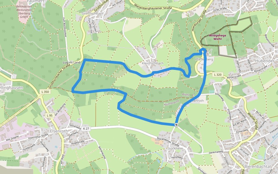 Tropfsteinhöhle Rundweg A3 walking route map in Nümbrecht