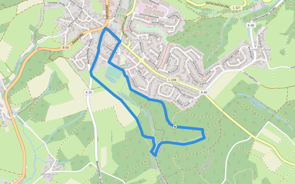 Drabenderhöhe Rundweg A6 walking route map in Wiehl