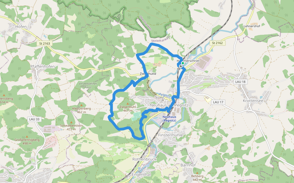 Kapellenweg 1 Neuhaus walking route map in Neuhaus an der Pegnitz