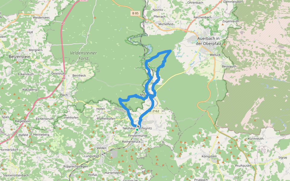 Neuhaus-Rundwanderweg No.12 walking route map in Neuhaus an der Pegnitz