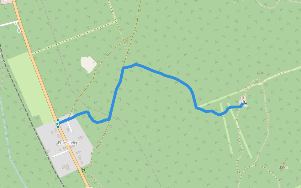 P▲ (Kecskevár kilátó) walking route map in Uzsa