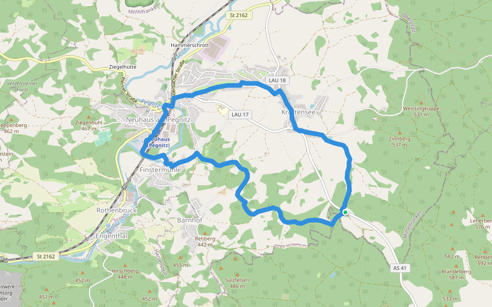 Neuhaus-Rundwanderweg No.4 walking route map in Neuhaus an der Pegnitz