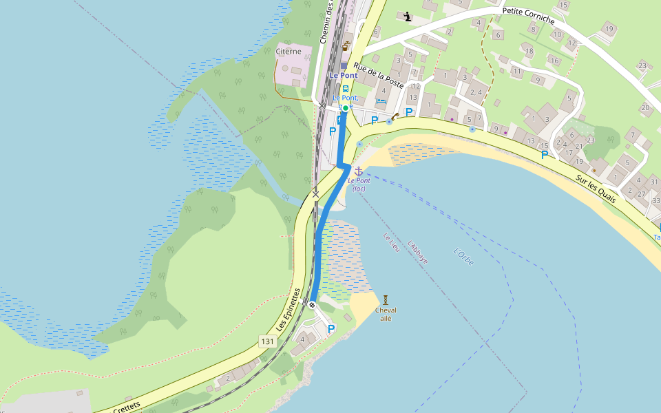 Le Pont Gare - Les Epinettes walking route map in L'Abbaye