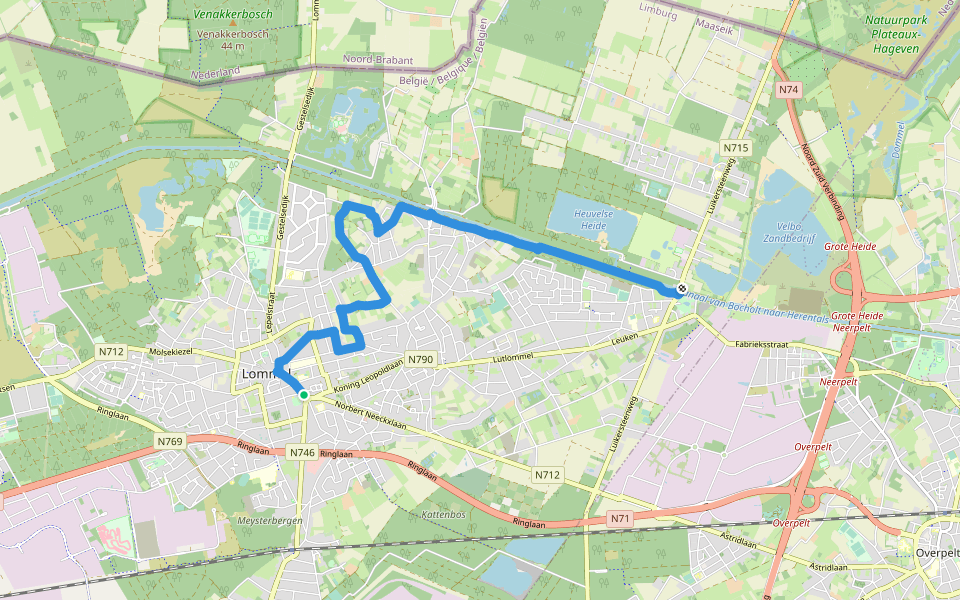 Airbornepad Market Garden - 01 walking route map in Lommel
