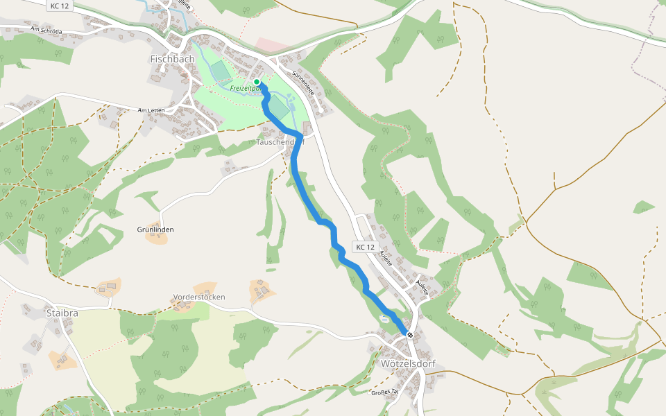 Fischbachgrund-Weg walking route map in Kronach