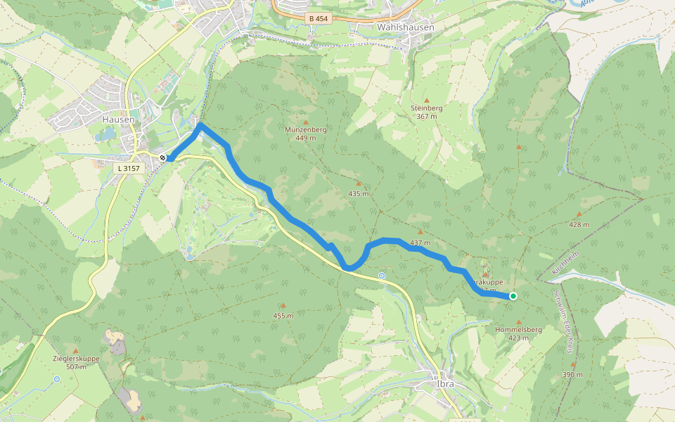 Rhön-Knüll-Weg walking route map in Kirchheim