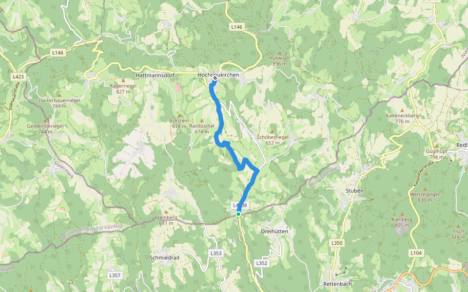 Hochneukirchen - Maltern walking route map in Bernstein