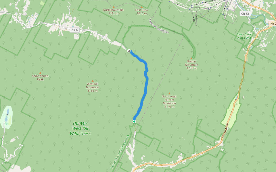 Diamond Notch Trail walking route map in Lanesville