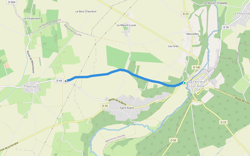 Risle-Charentonne walking route map in Mesnil-en-Ouche