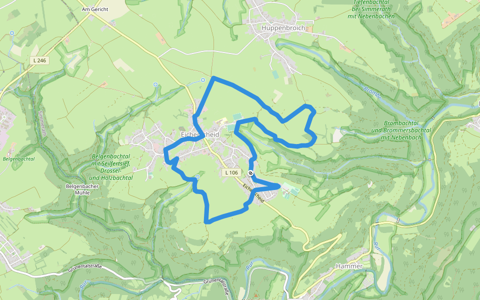Flurheckenweg Eicherscheid walking route map in Simmerath