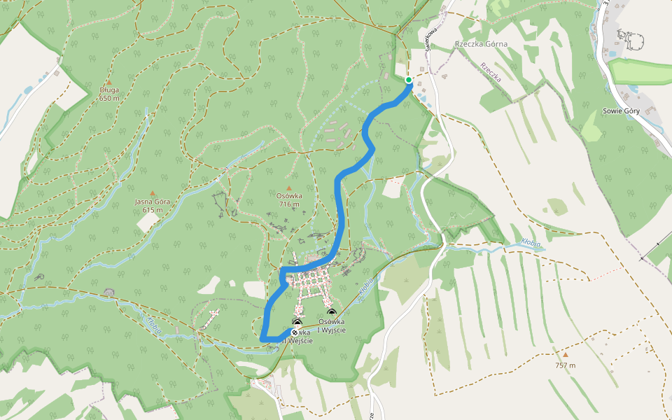 Grządki - Osówka walking route map in Sierpnica