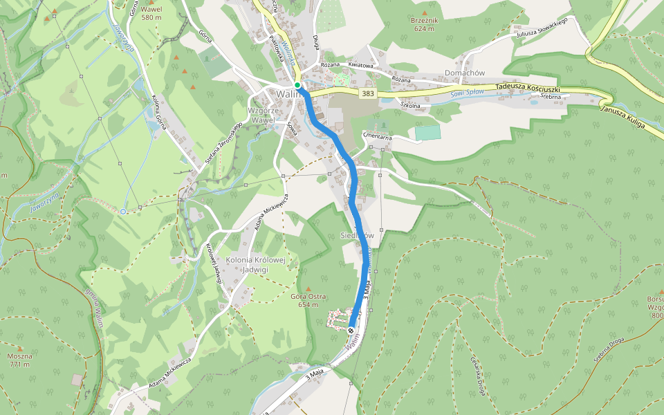 Walim - Rzeczka walking route map in Walim