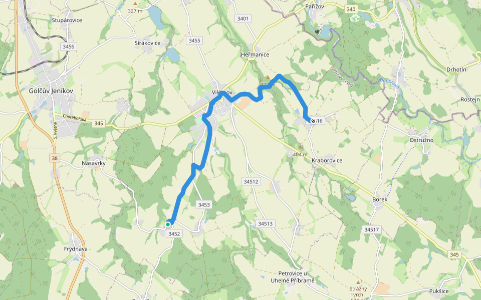 [Ž] Jakubovice - Úhrov walking route map in Vilémov