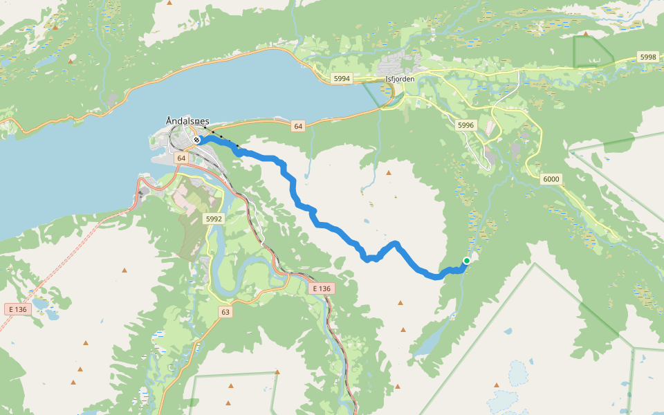 Romsdalseggen walking route map in Dalsbygda