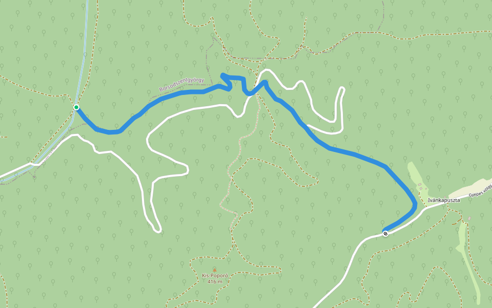 K+ walking route map in Borsodszentgyörgy