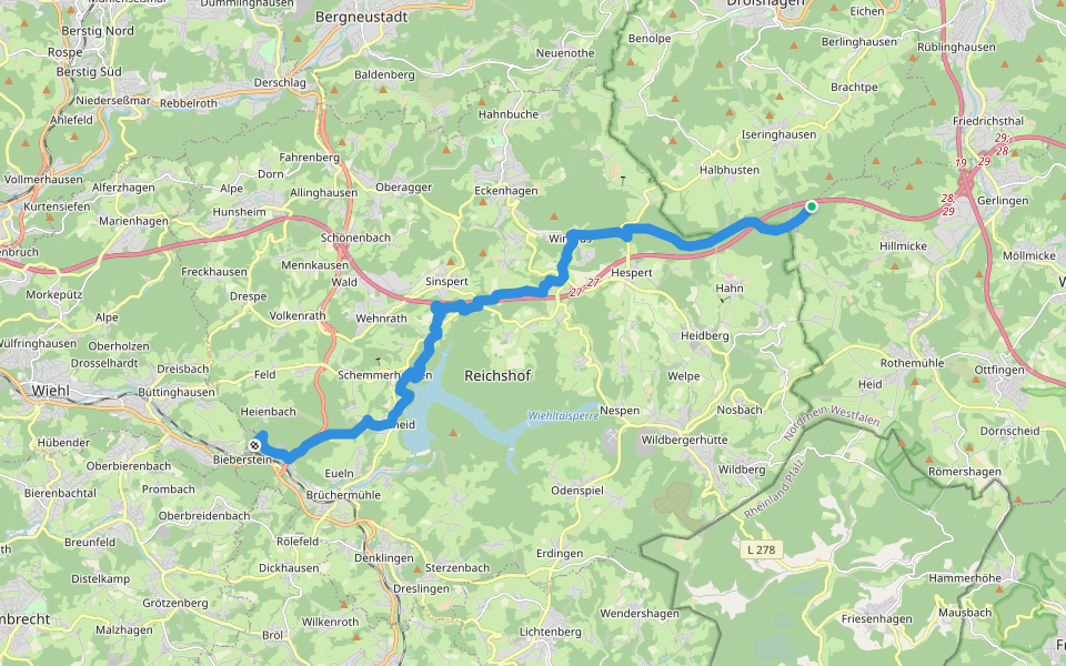 [X22] Kurkölner Weg [Reichshof] walking route map in Drolshagen