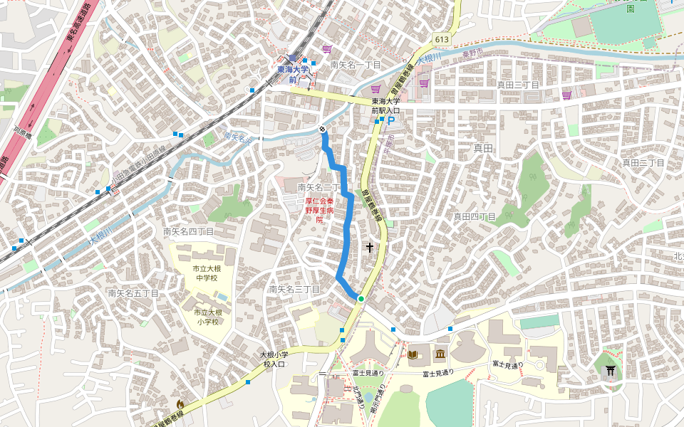 東海大近道商店街 walking route map in Hiratsuka