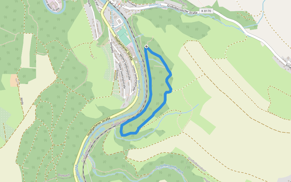 Ww Besenberg Rundweg walking route map in Drebach
