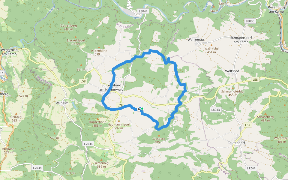 Kulinarikweg walking route map in Wolfshoferamt