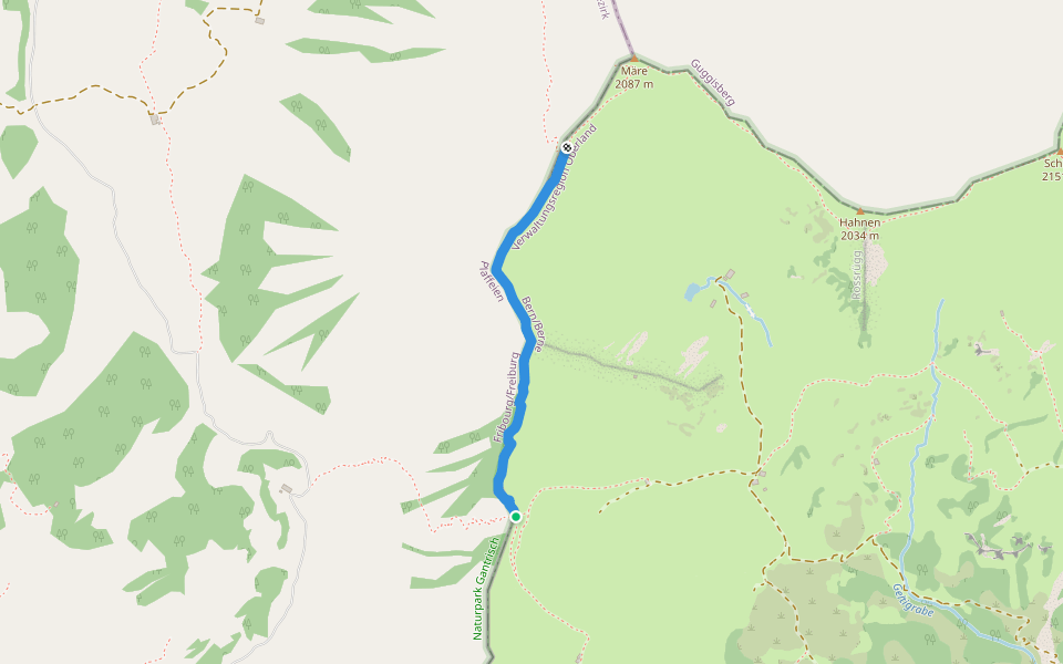 Chänelpass - Grat walking route map in Oberwil im Simmental