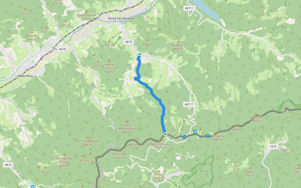 [Ž] Kohútka - Vranča walking route map in Nový Hrozenkov