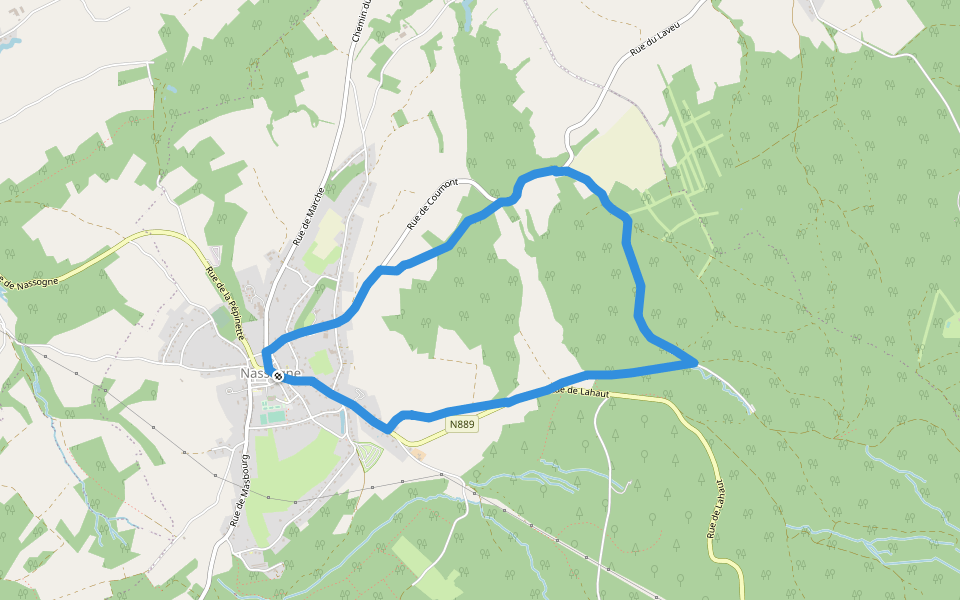 18. Promenade du Bé Djouai walking route map in Nassogne
