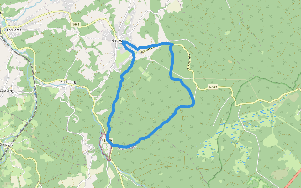 23. Promenade de la Diglette walking route map in Nassogne