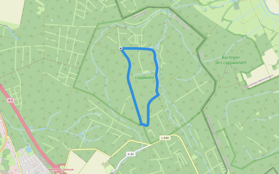 Lappwald Rundwanderweg 7 walking route map in Helmstedt