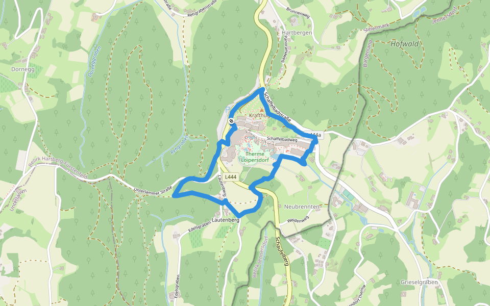 Motoric Weg walking route map in Bad Loipersdorf