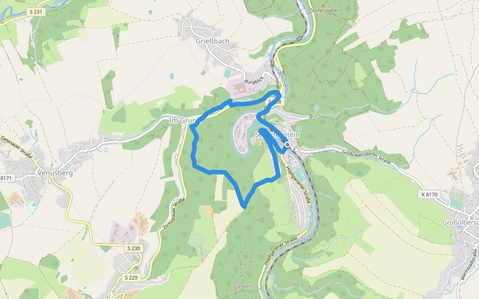 Ww Scharfenstein - Oberer Kuhberg - Zänker - Scharfenstein walking route map in Drebach