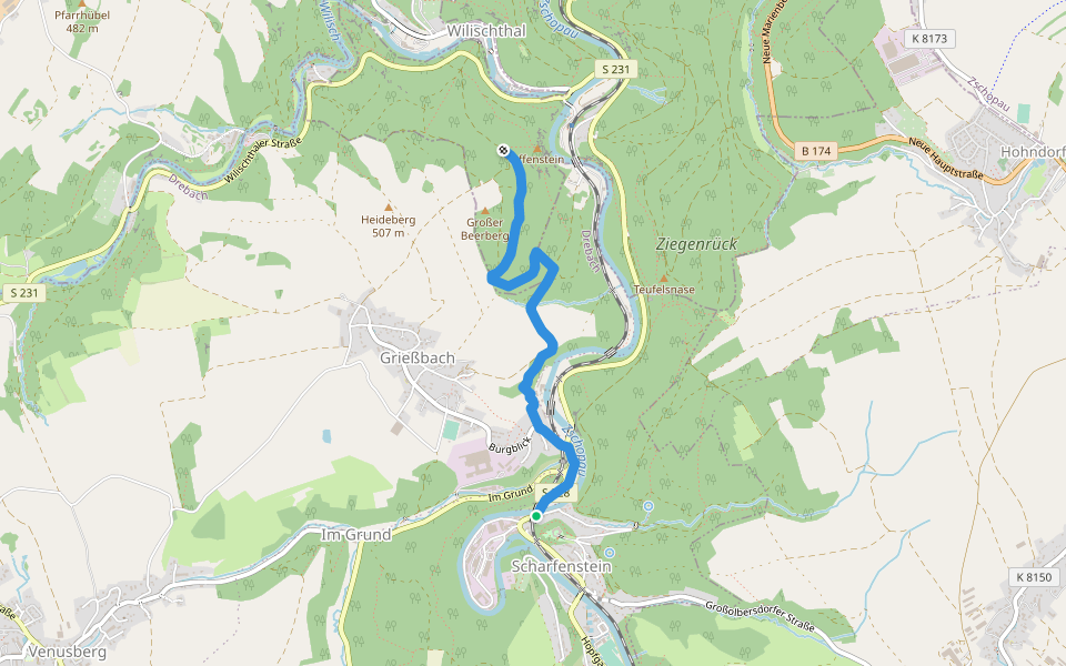 Ww Scharfenstein - Affenstein walking route map in Drebach