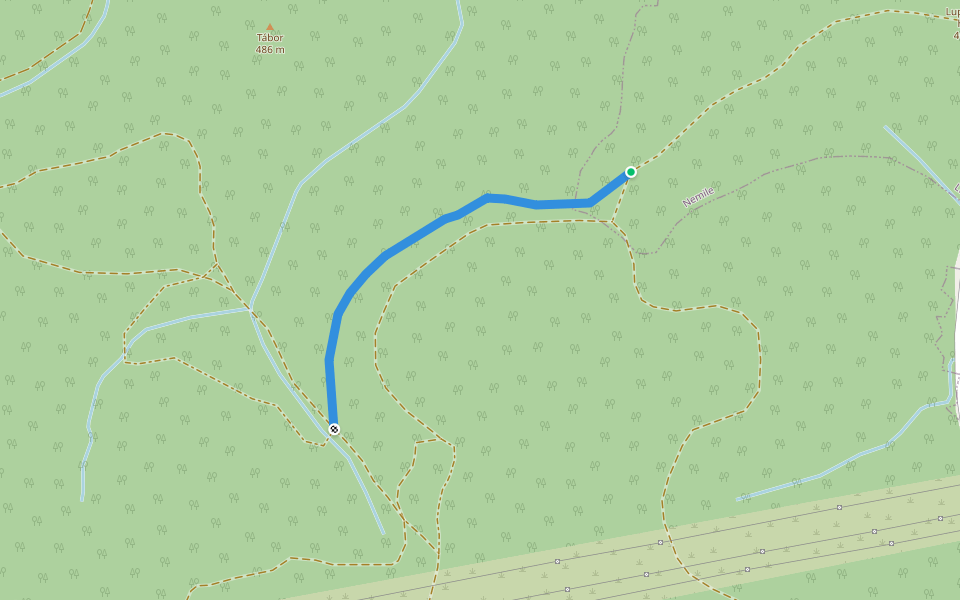 [Ž] Pod Vrcholnou - Tábor walking route map in Nemile