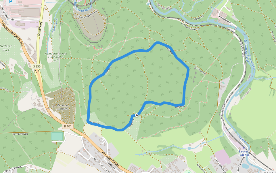 Ringweg walking route map in Lauter-Bernsbach