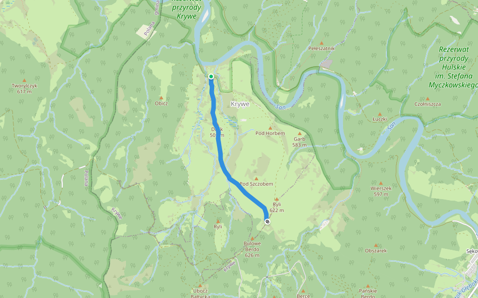 Ścieżka historyczno-przyrodnicza walking route map in Krywe