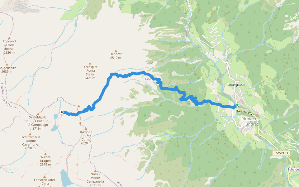 6A - 6 => Pfunders walking route map in Fundres