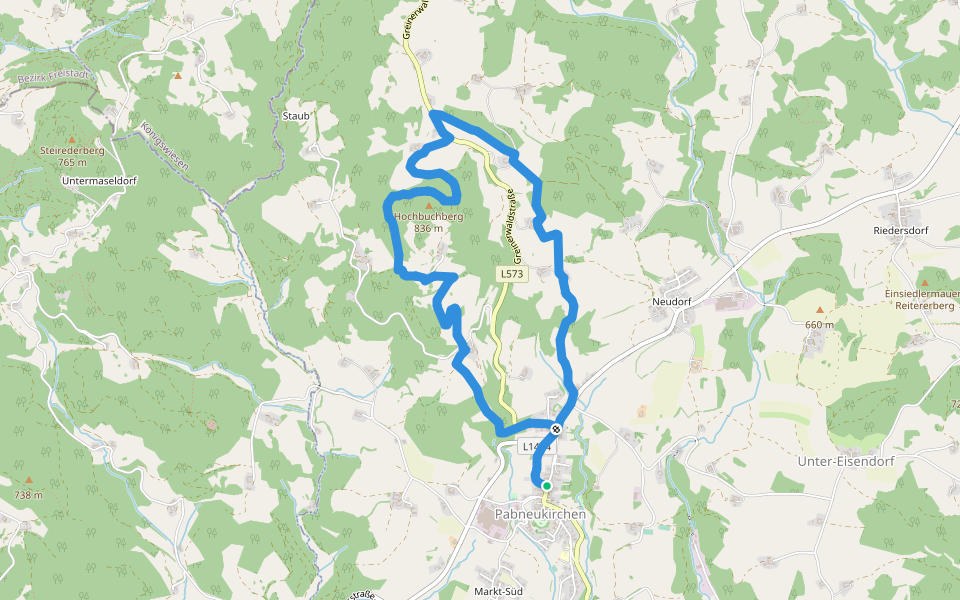 Hubertus-Hochbuchberg-Rundweg walking route map in Pabneukirchen