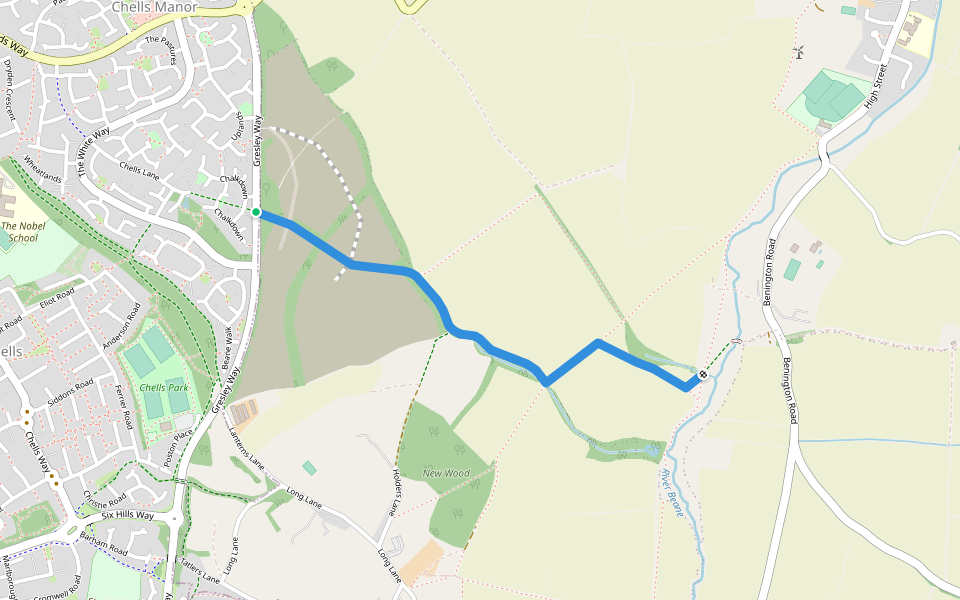 STOOP Link Path 2 - Stevenage Outer Orbital Path Link walking route map in Stevenage