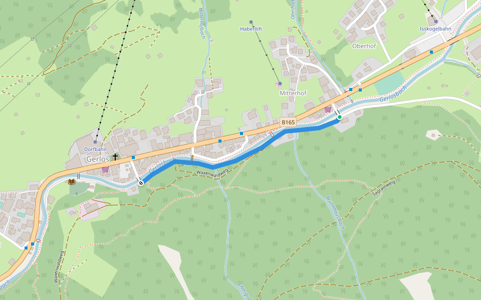 Dorfrunde walking route map in Gerlos