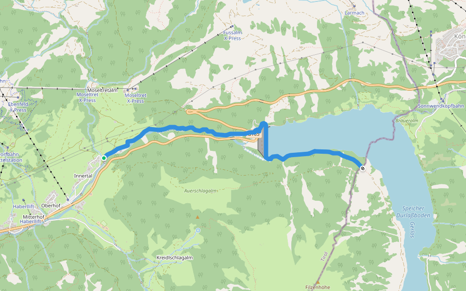 Wanderweg 4 - Gerlos walking route map in Gerlos