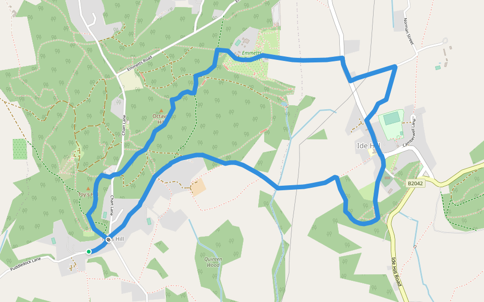 Octavia Hill centenary trail east walking route map in Toy's Hill