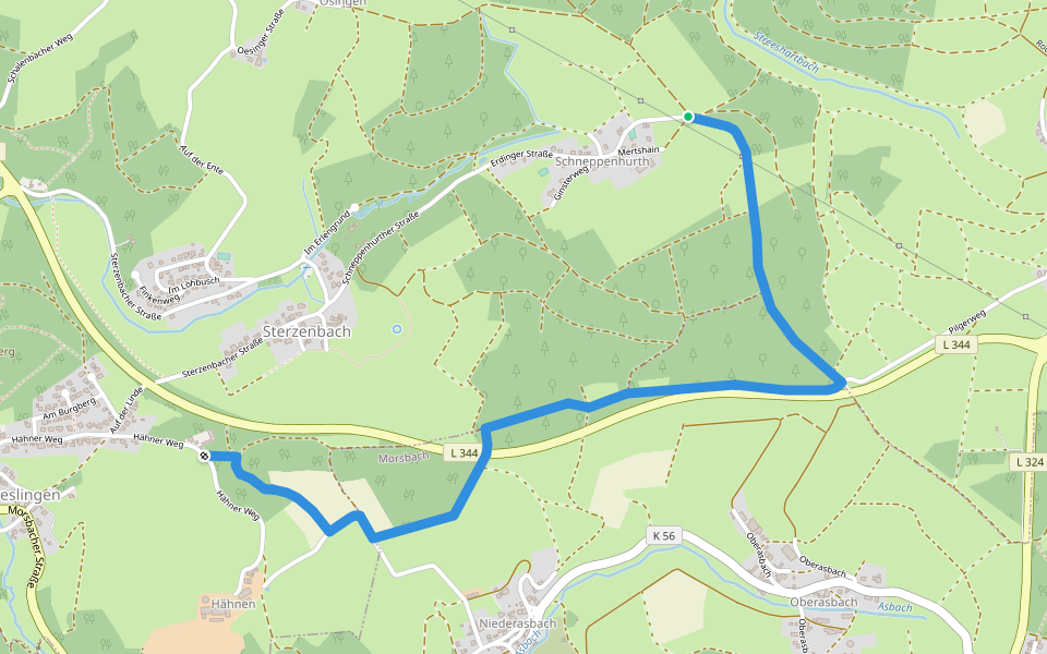 Denklingen Rundweg A3 walking route map in Reichshof