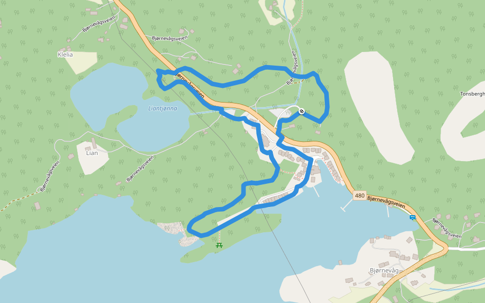 Eventyrstien walking route map in Skarstein